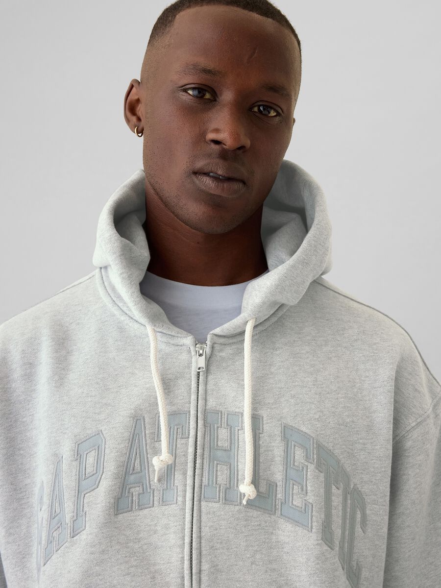 Full-zip con cappuccio e ricamo logo Uomo_3