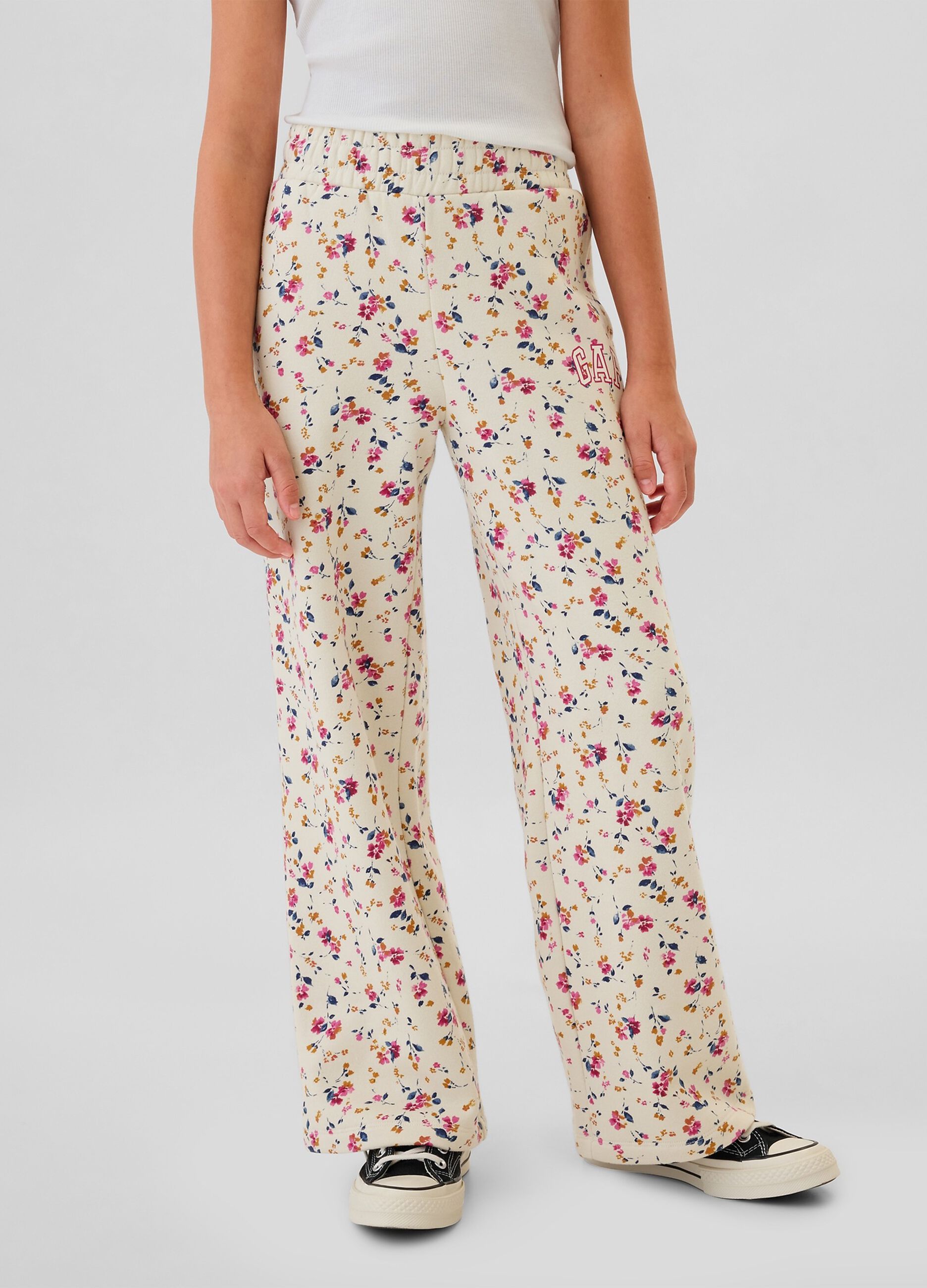 Joggers a gamba larga con ricamo logo_1