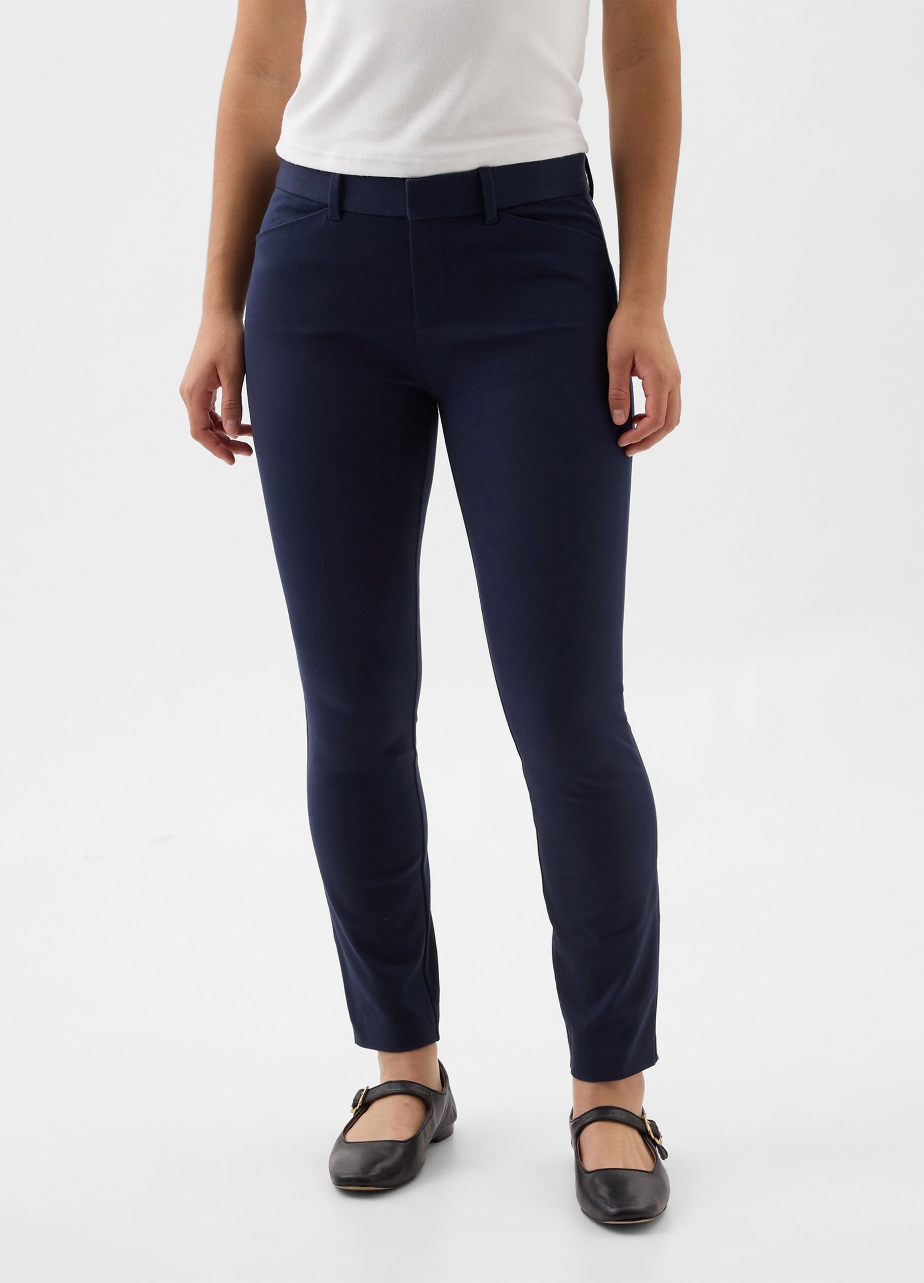 Pantalone a sigaretta in cotone stretch_1