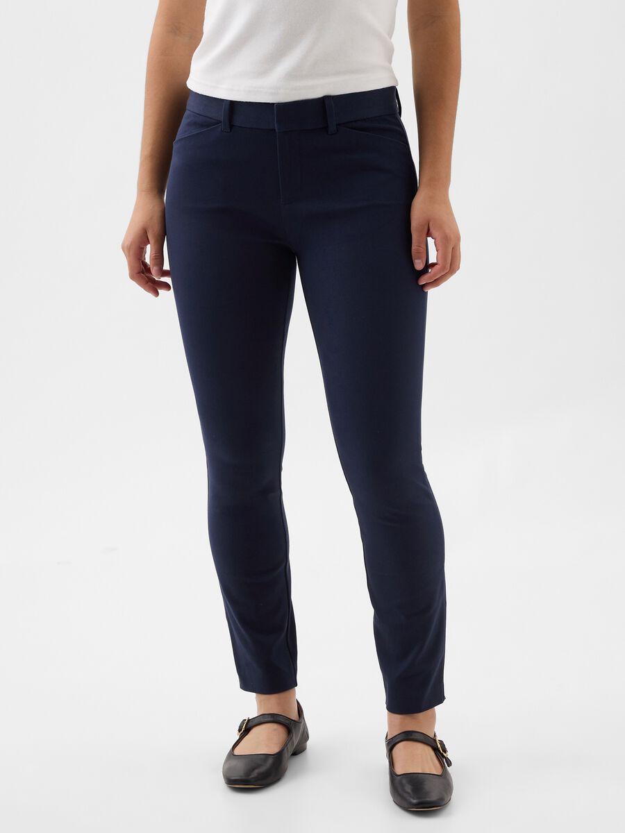 Cigarette trousers in stretch cotton Woman_1