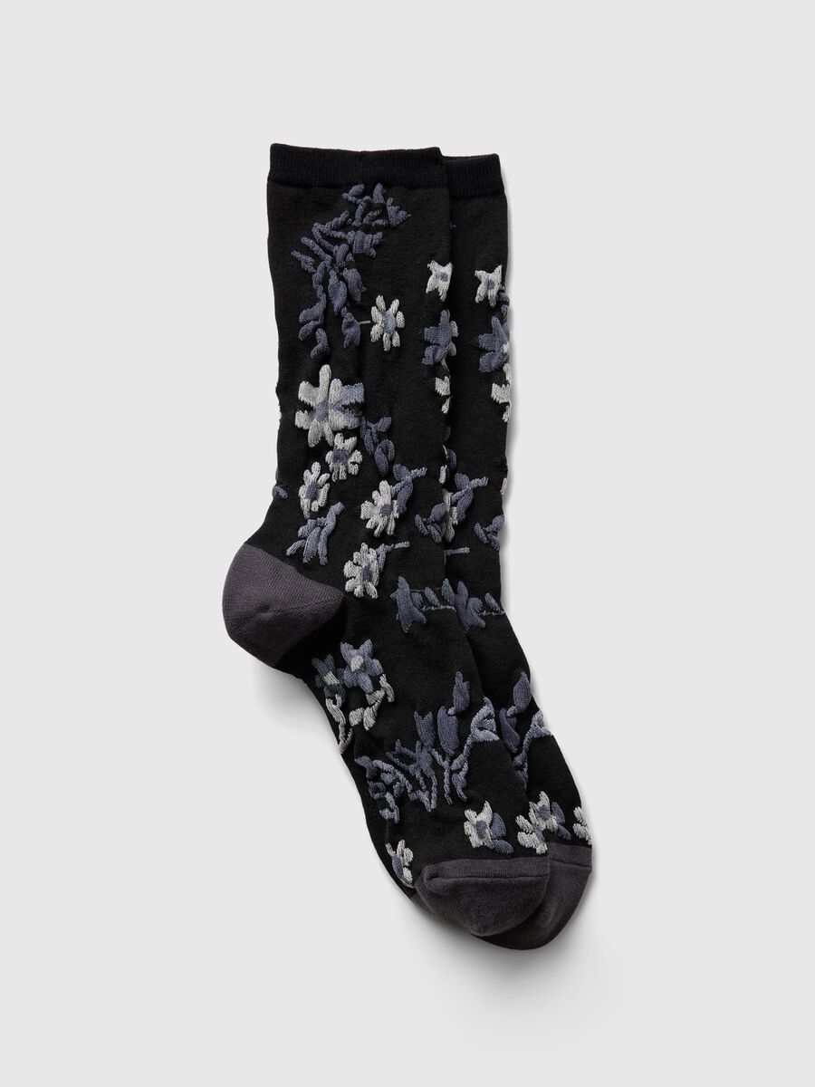 Calze corte con ricamo floreale Donna_0