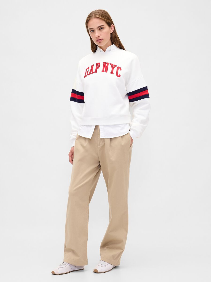 Felpa bianca con logo GAP NYC Donna_2