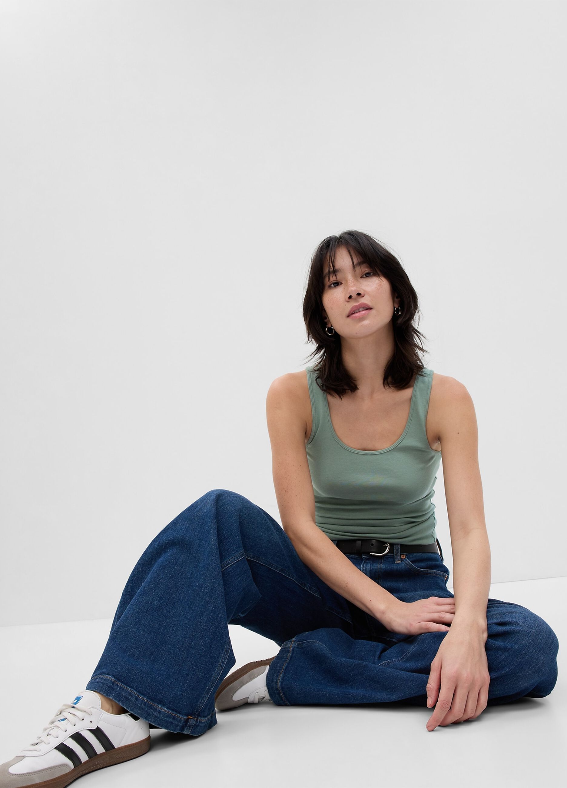 Stretch modal and cotton tank top