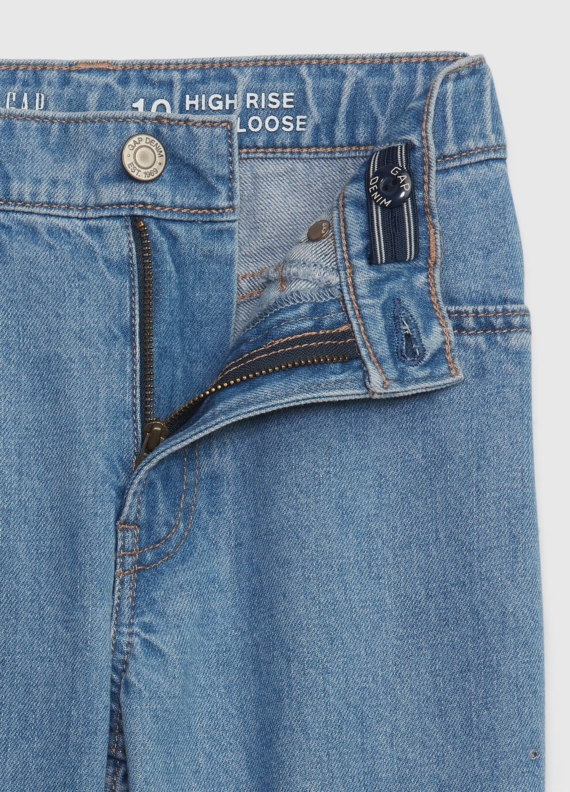 Loose-fit, high-waist jeans with diamanté_2
