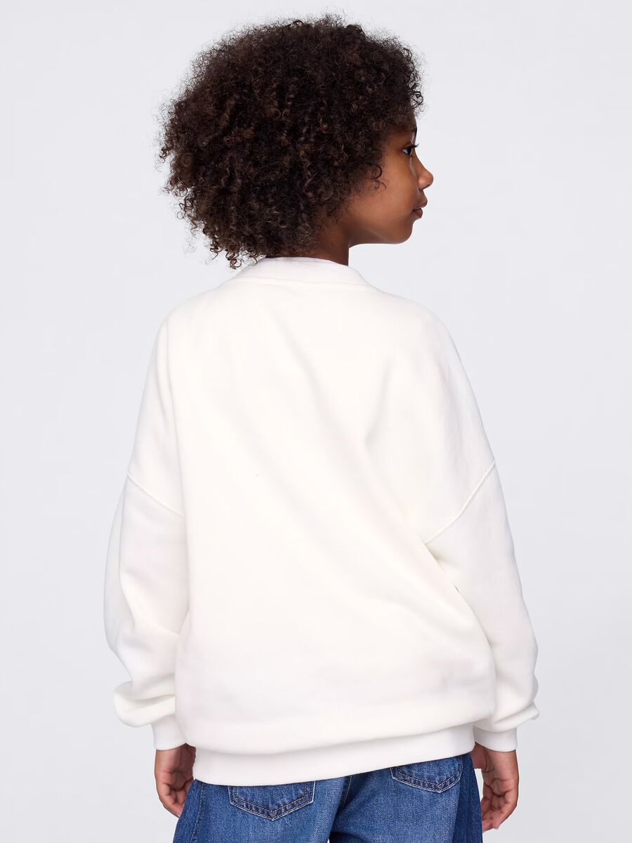 Felpa bianca GAP Kids con logo e stampa bandiera Bambina_2