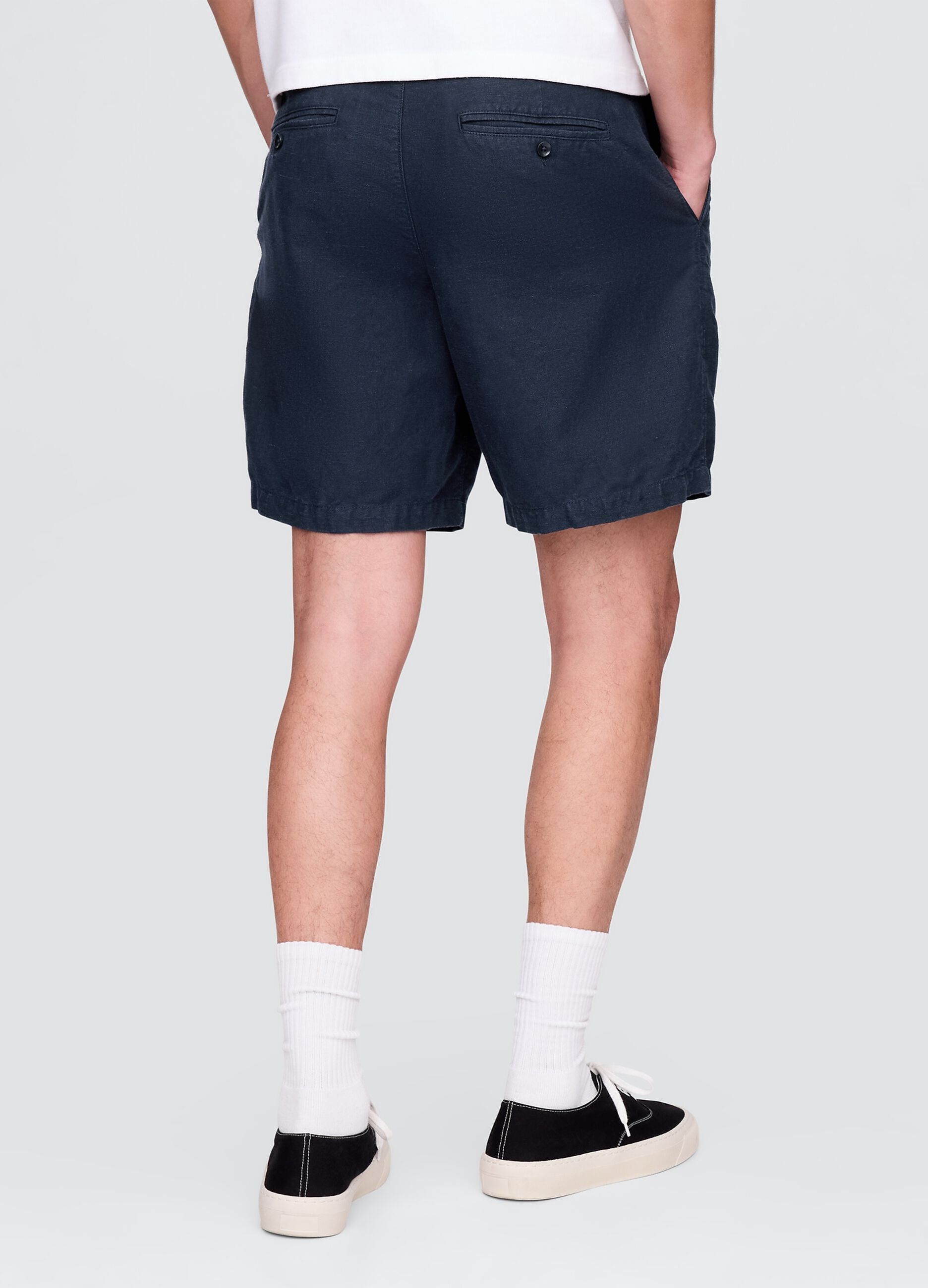 Shorts blu in lino e cotone Gap_2