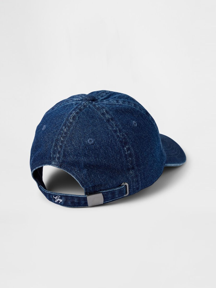 Berretto da baseball in denim con ricamo logo Uomo_1