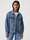 Giacca corta in denim acid wash
