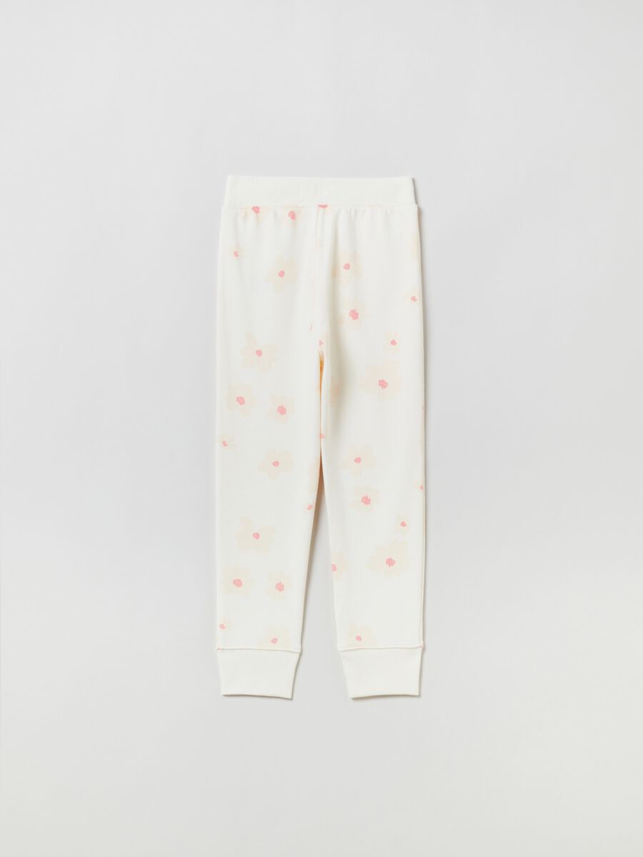 Joggers con coulisse stampa fiori e logo  Neonato_1