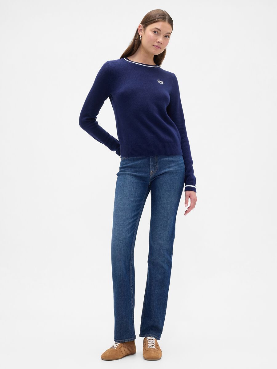 Blue Cotton Blend Jumper Woman_2