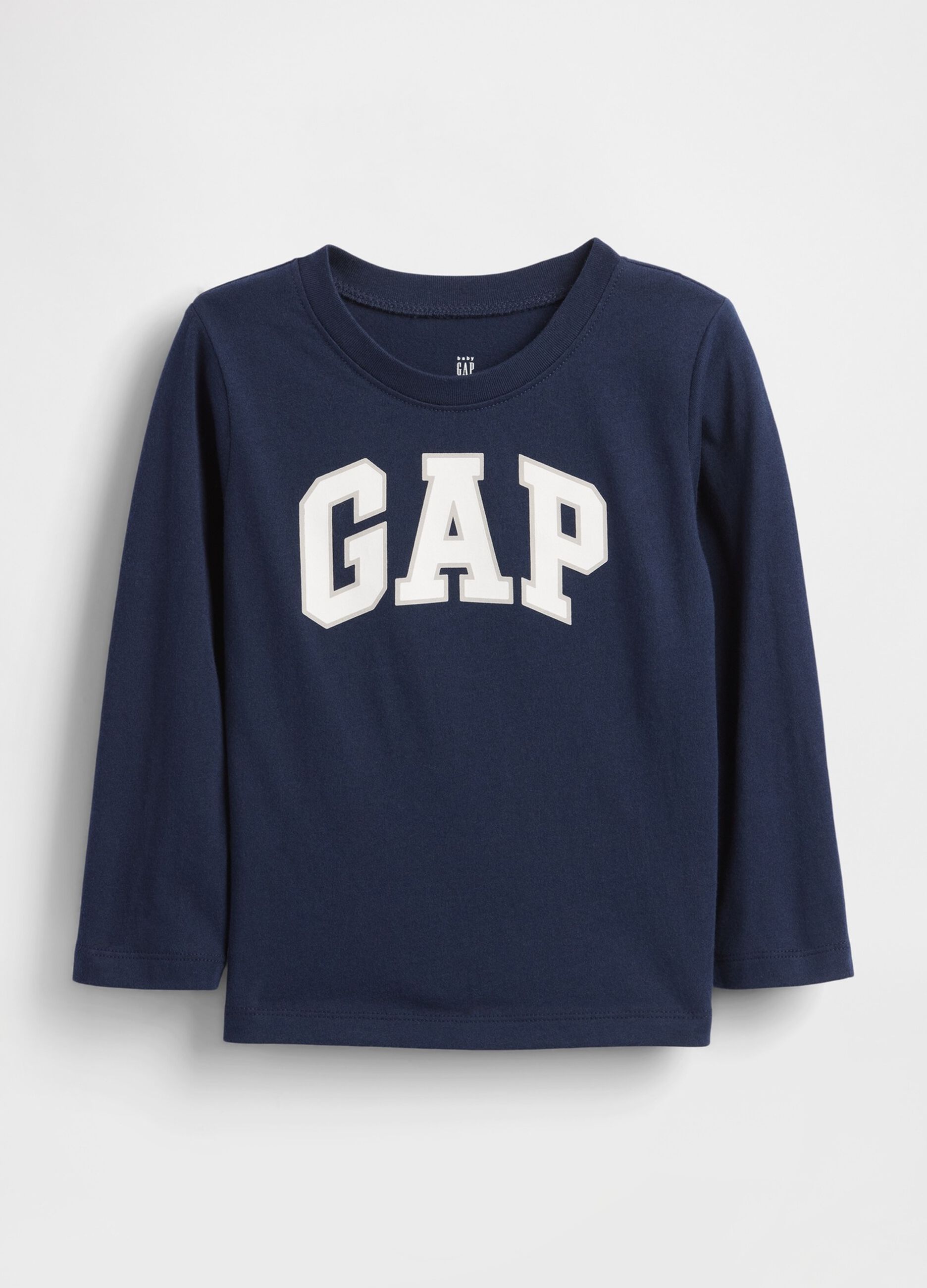 T-shirt blu a maniche lunghe in cotone