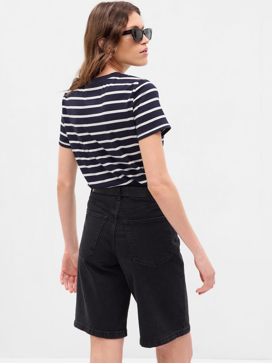 Organic cotton T-shirt with stripes Woman_1