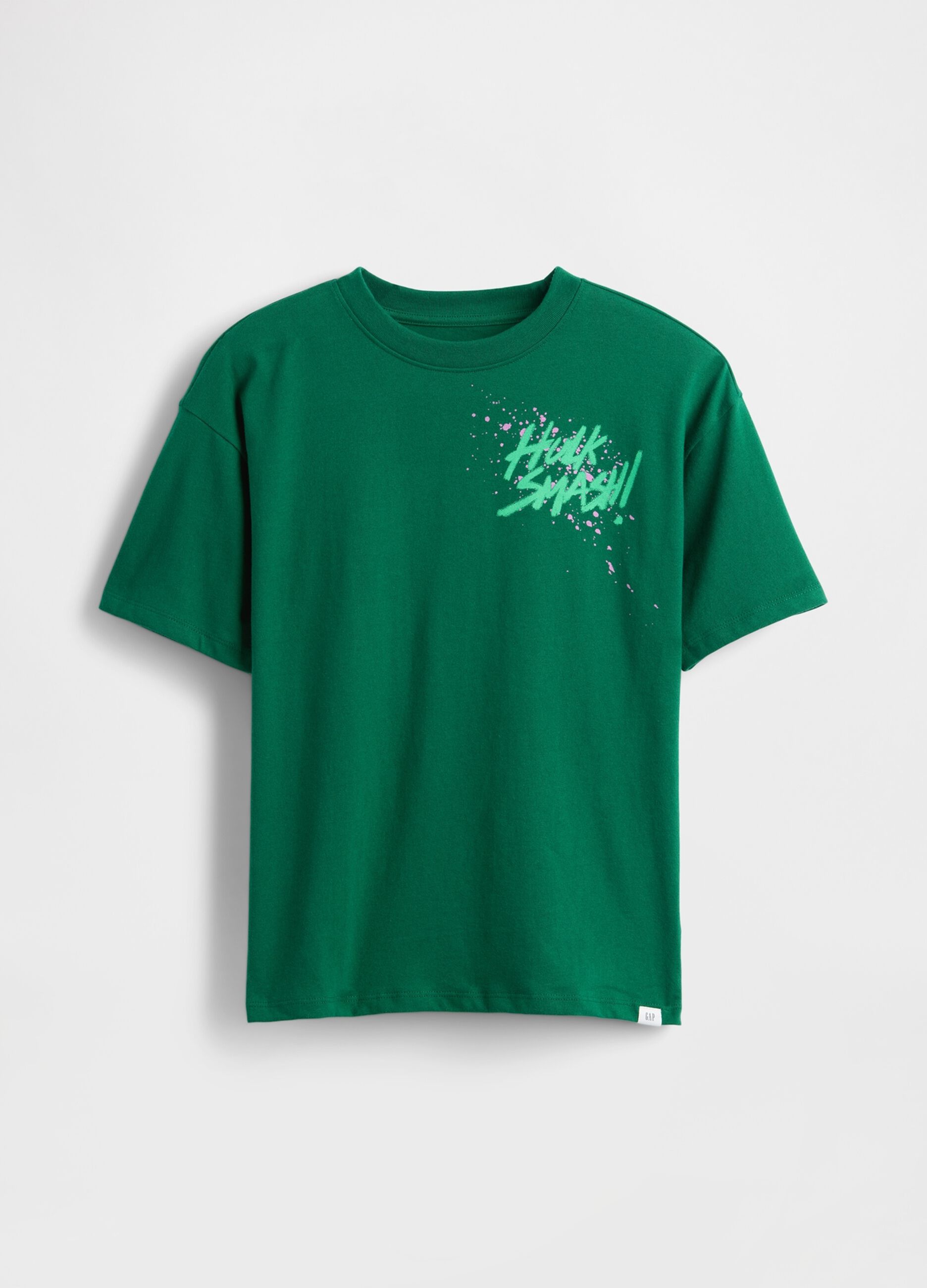 T-shirt verde in cotone con stampa