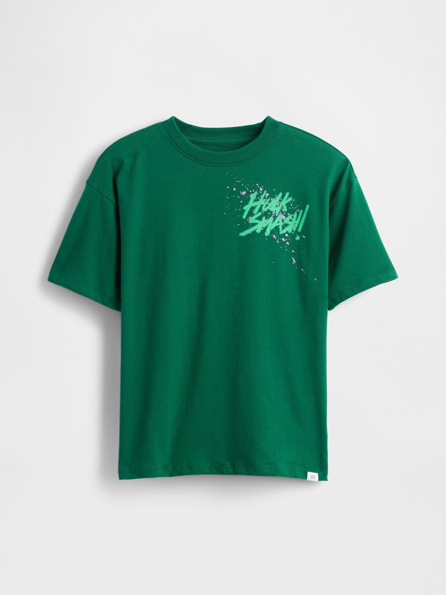 Green cotton t-shirt with print Boy_0