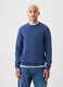 Maglione girocollo azzurro in misto cotone_0