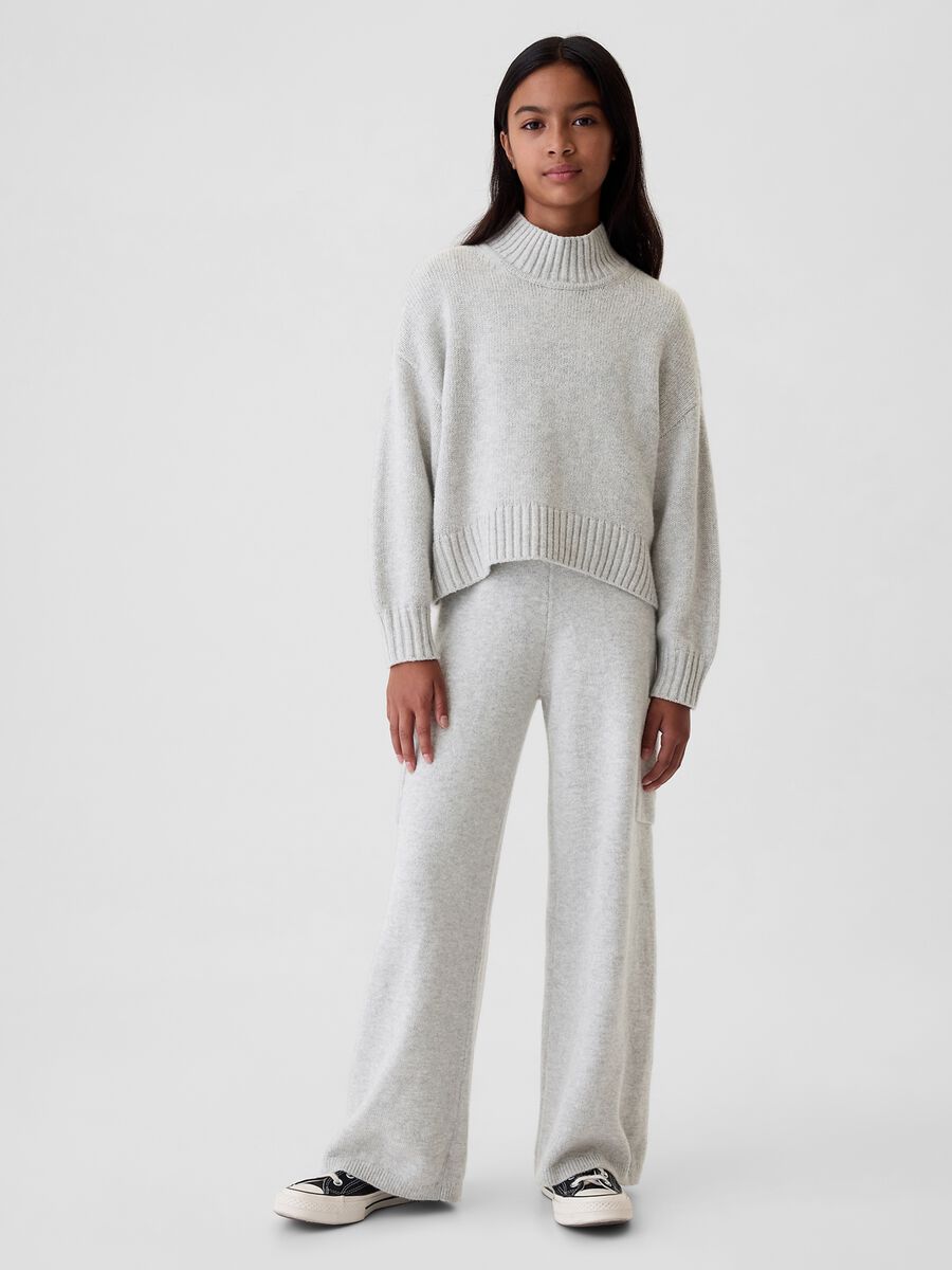 Pantalone a gamba larga in maglia Bambina_0