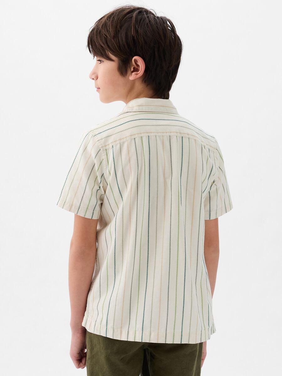 Cotton dobby shirt with pattern Boy_1