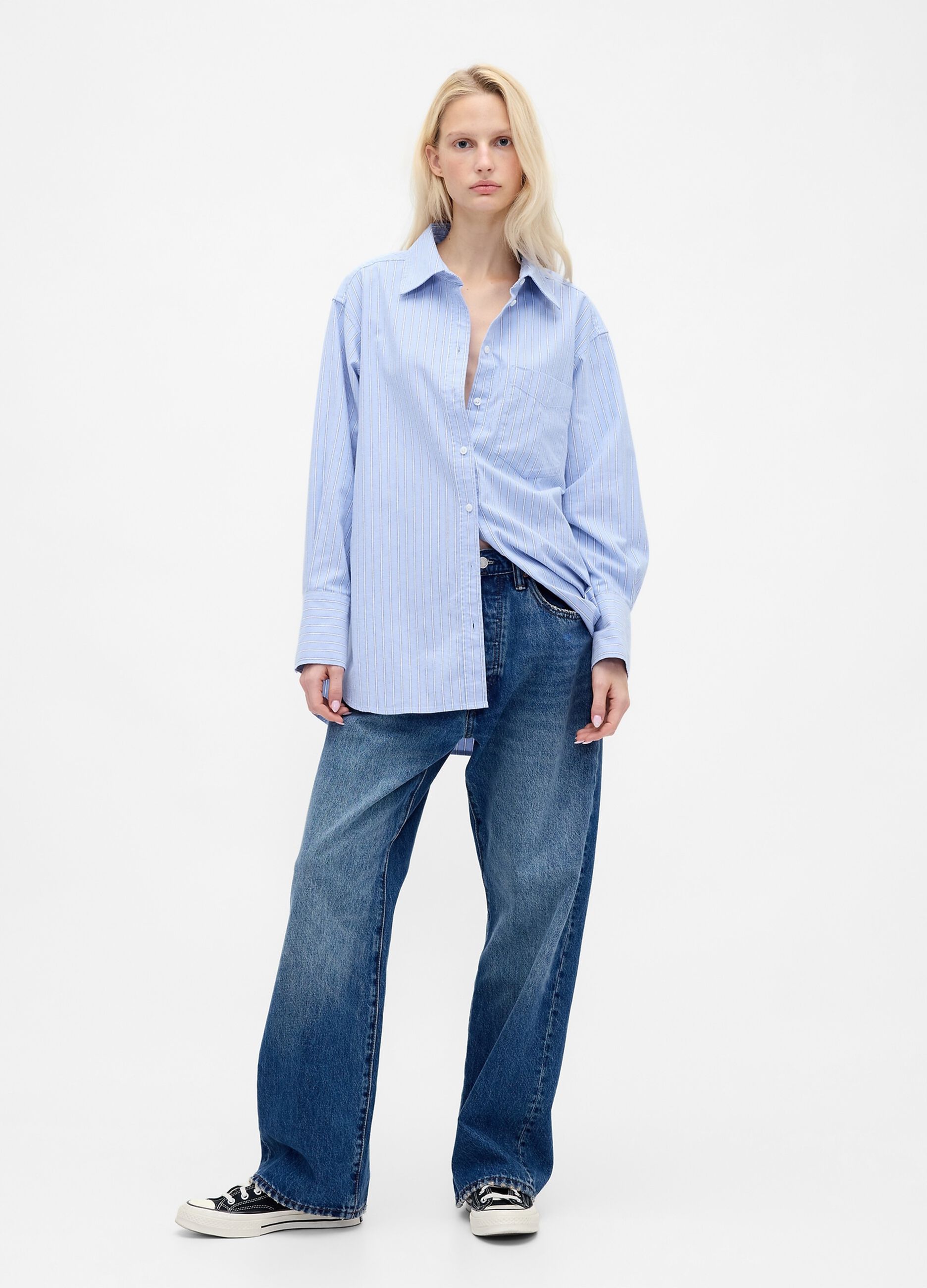 Camicia azzurra in puro cotone_2