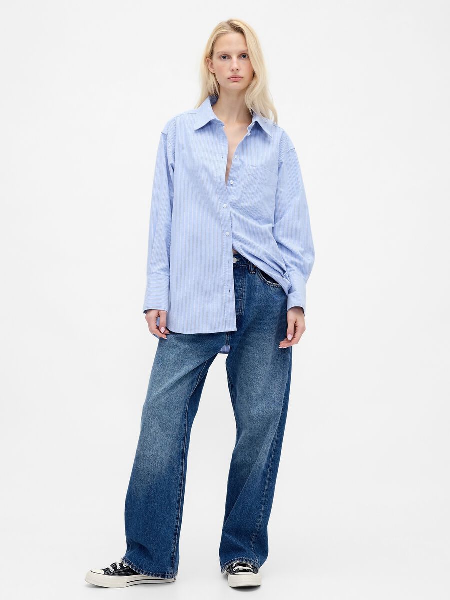Camicia azzurra in puro cotone Donna_2