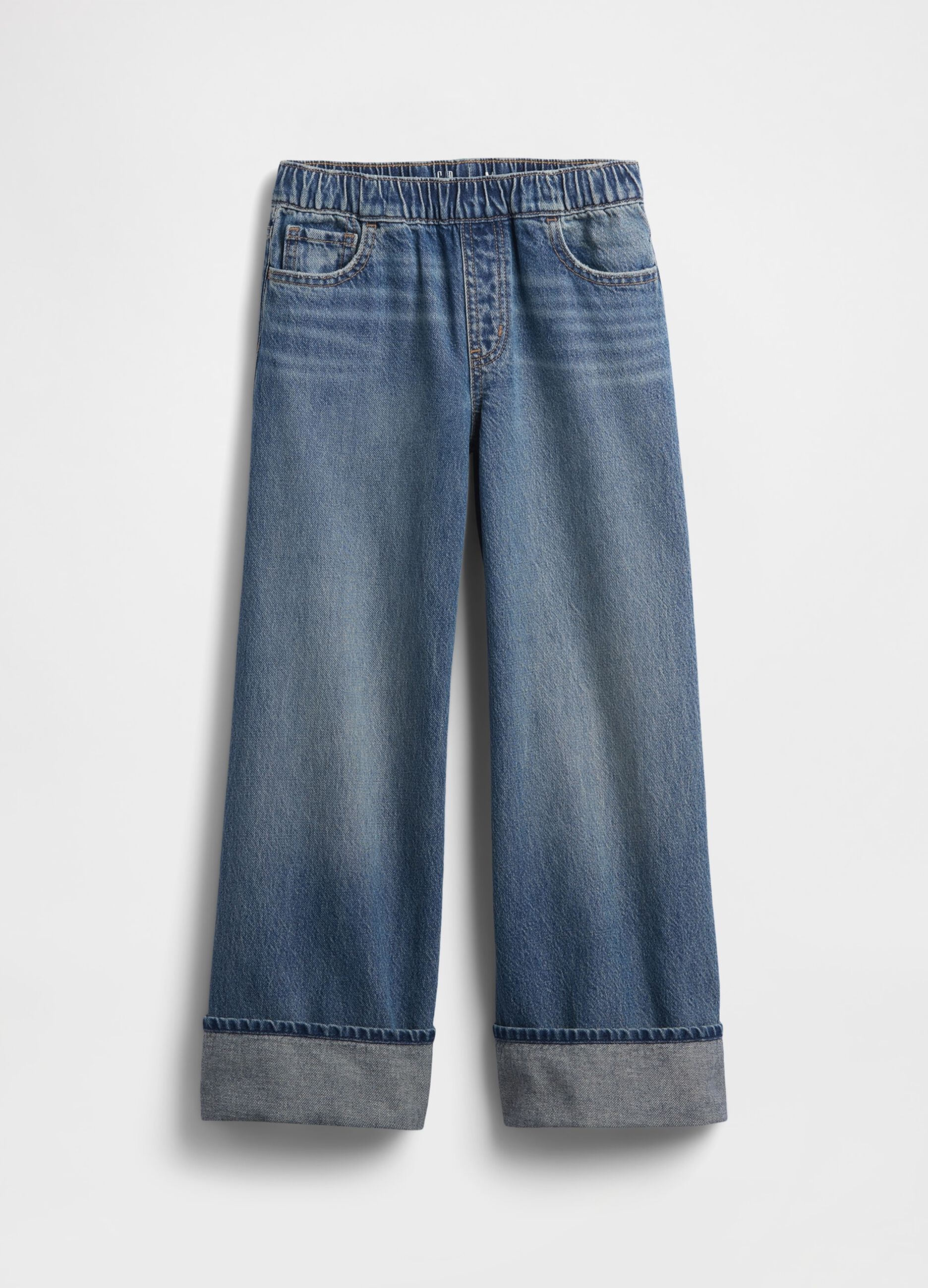 Jeans ampi in denim per bambina_3