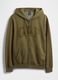Green cotton blend zip-up hoodie_5