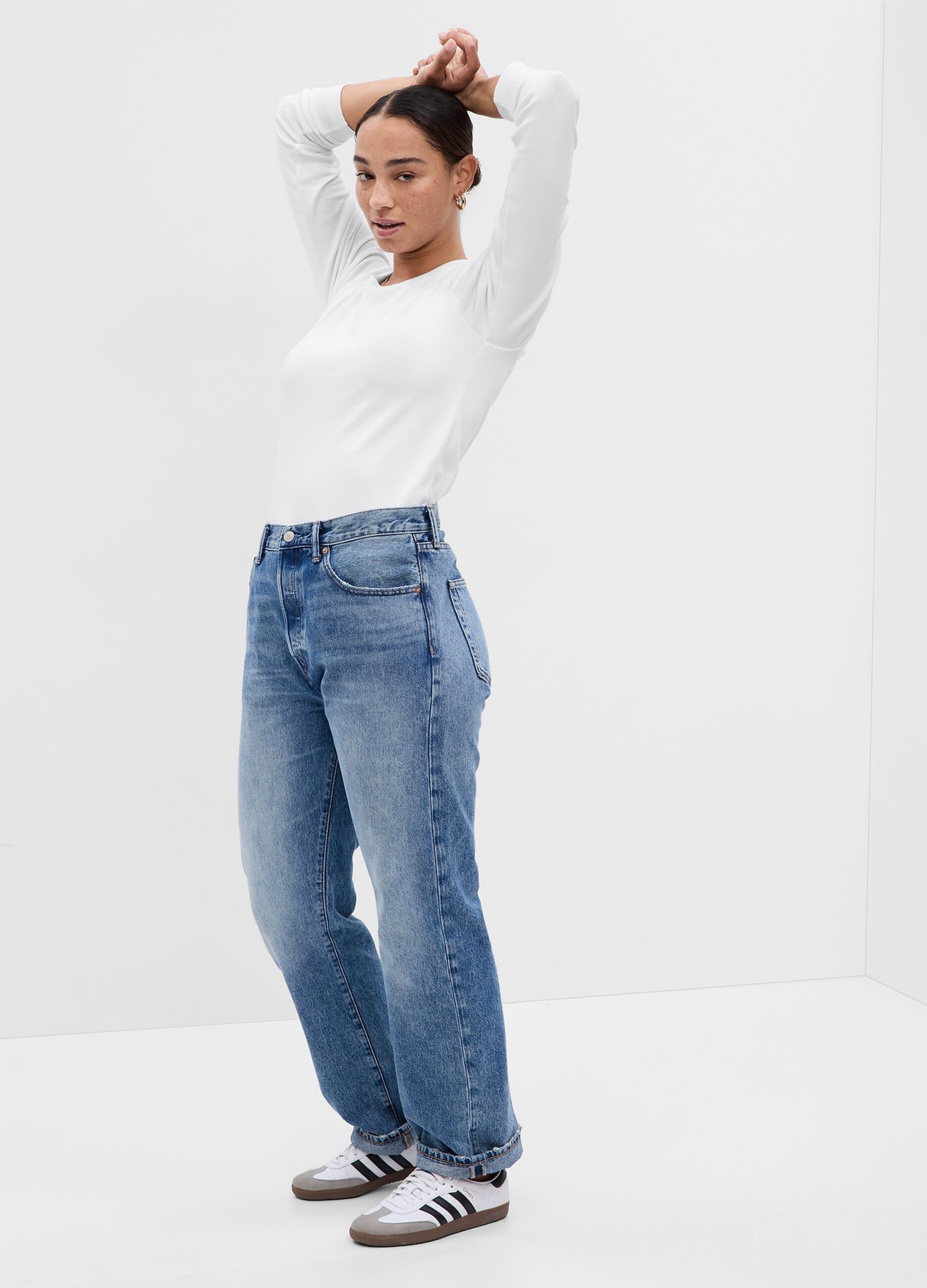 T-shirt a maniche lunghe in cotone e modal_3