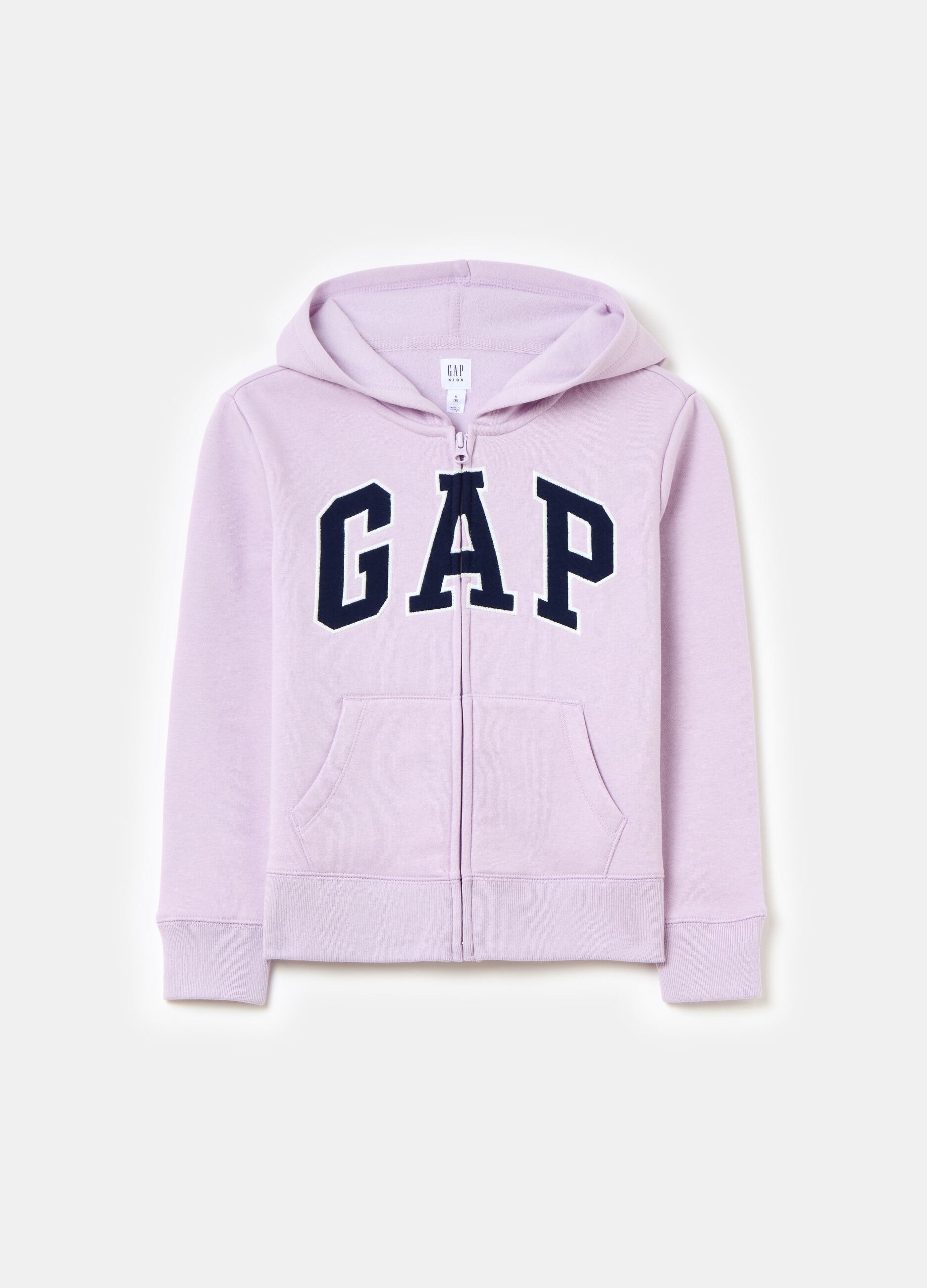 Full-zip sweatshirt with hood and logo embroidery