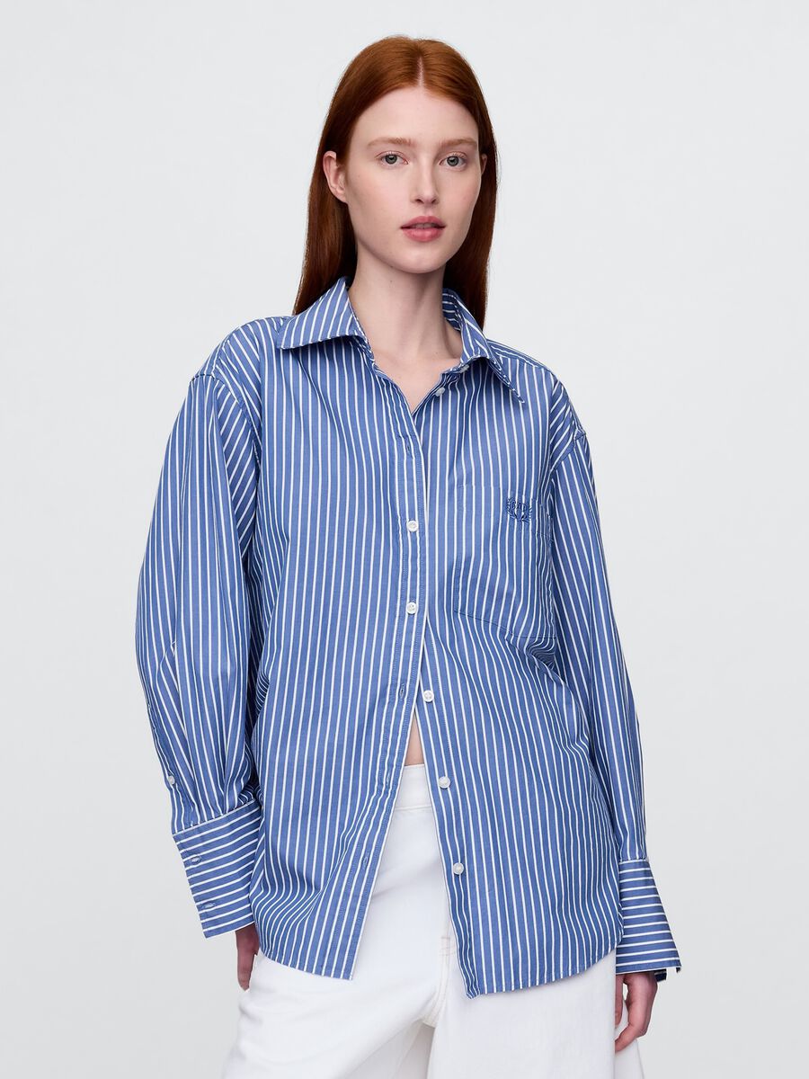 Camicia oversize a righe Donna_0