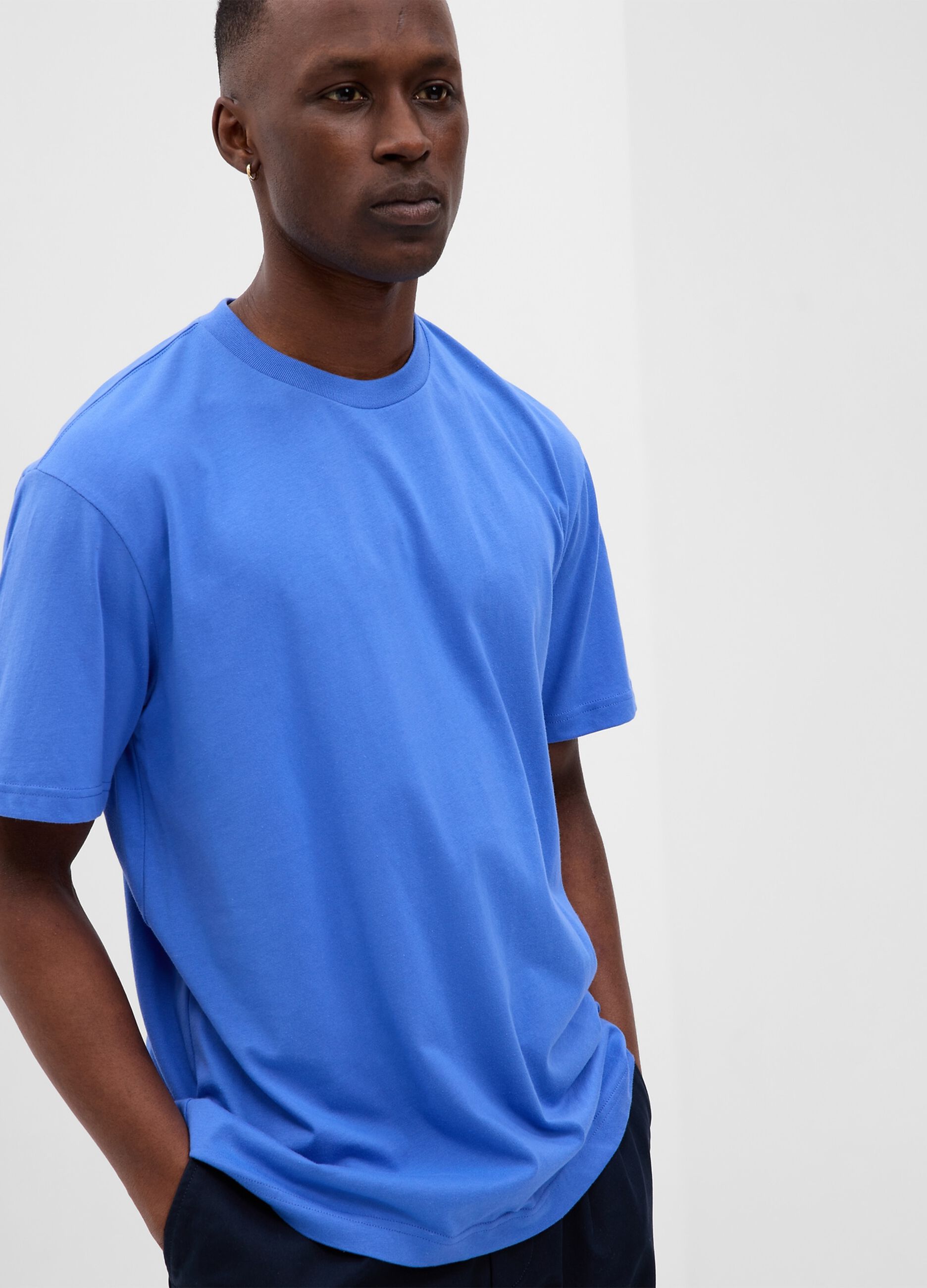 Cotton T-shirt with round neck