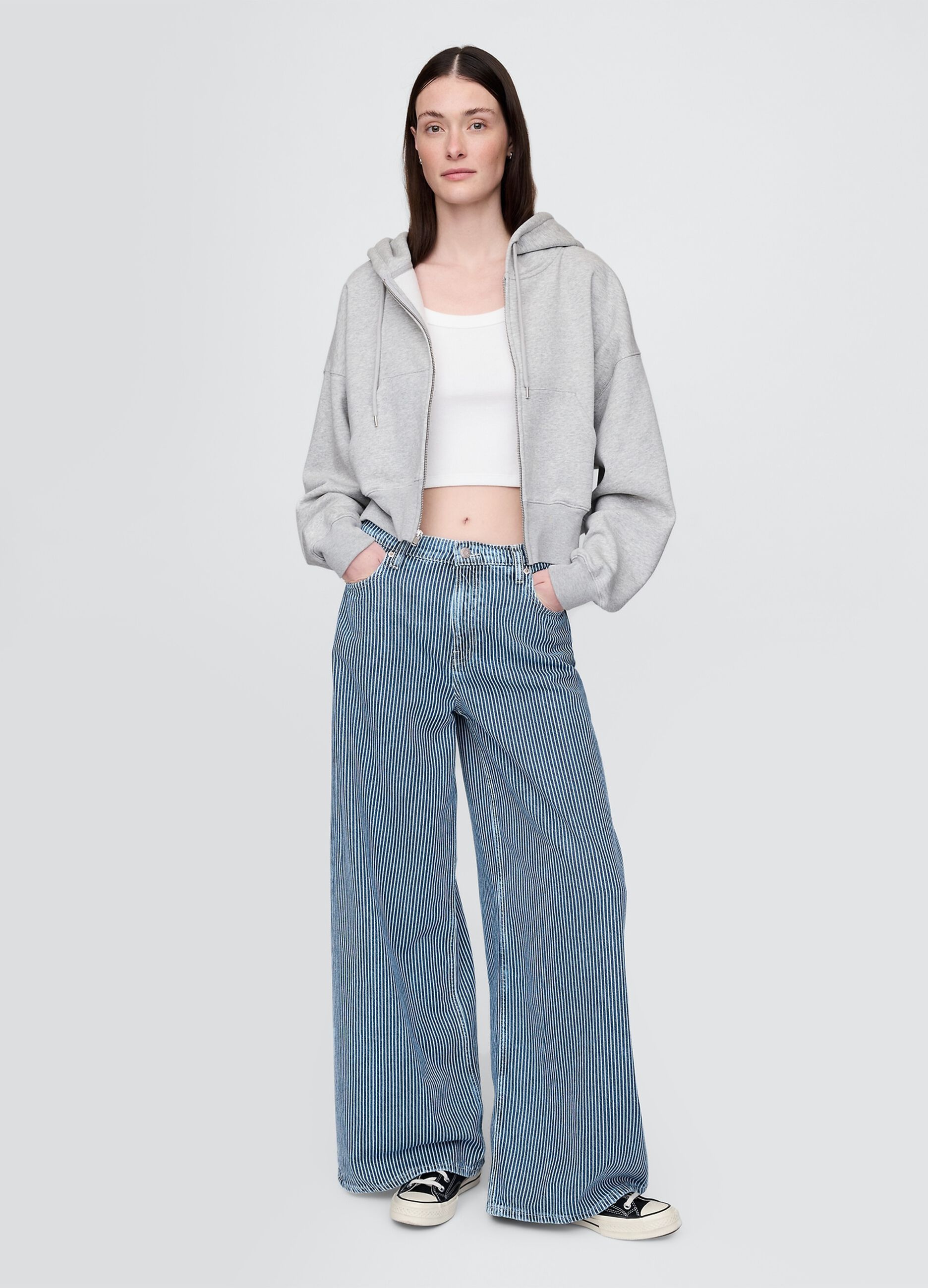 Jeans a righe bianche e blu Gap in misto cotone e Lyocell