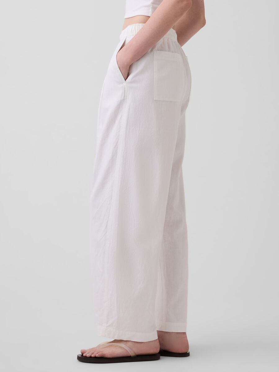 Pantaloni in misto lino Donna_3