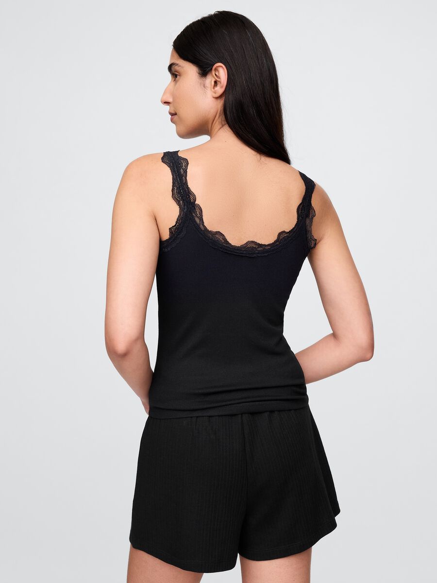 Pigiama nero con dettagli in pizzo Donna_2