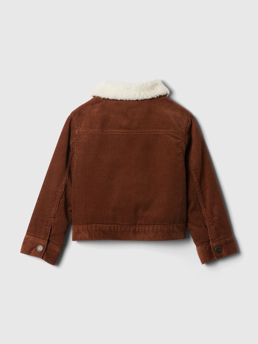 Giacca in corduroy con colletto in sherpa Bimbo_1
