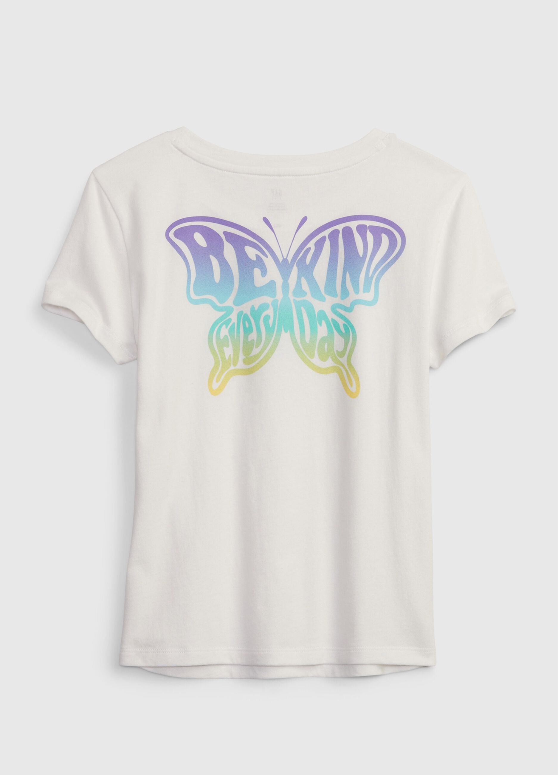 T-shirt con stampa farfalla degradé_1