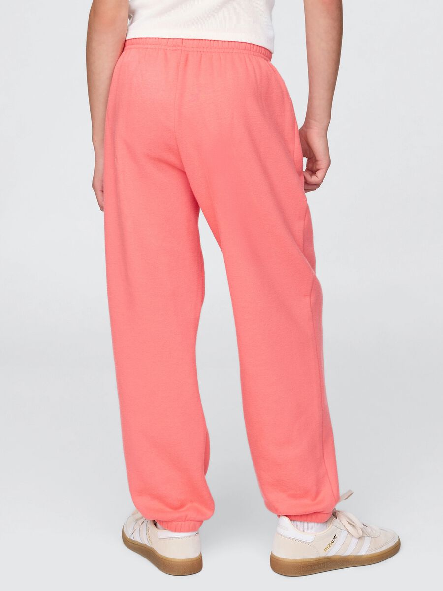 Pantaloni jogger rosa in misto cotone Bambina_2