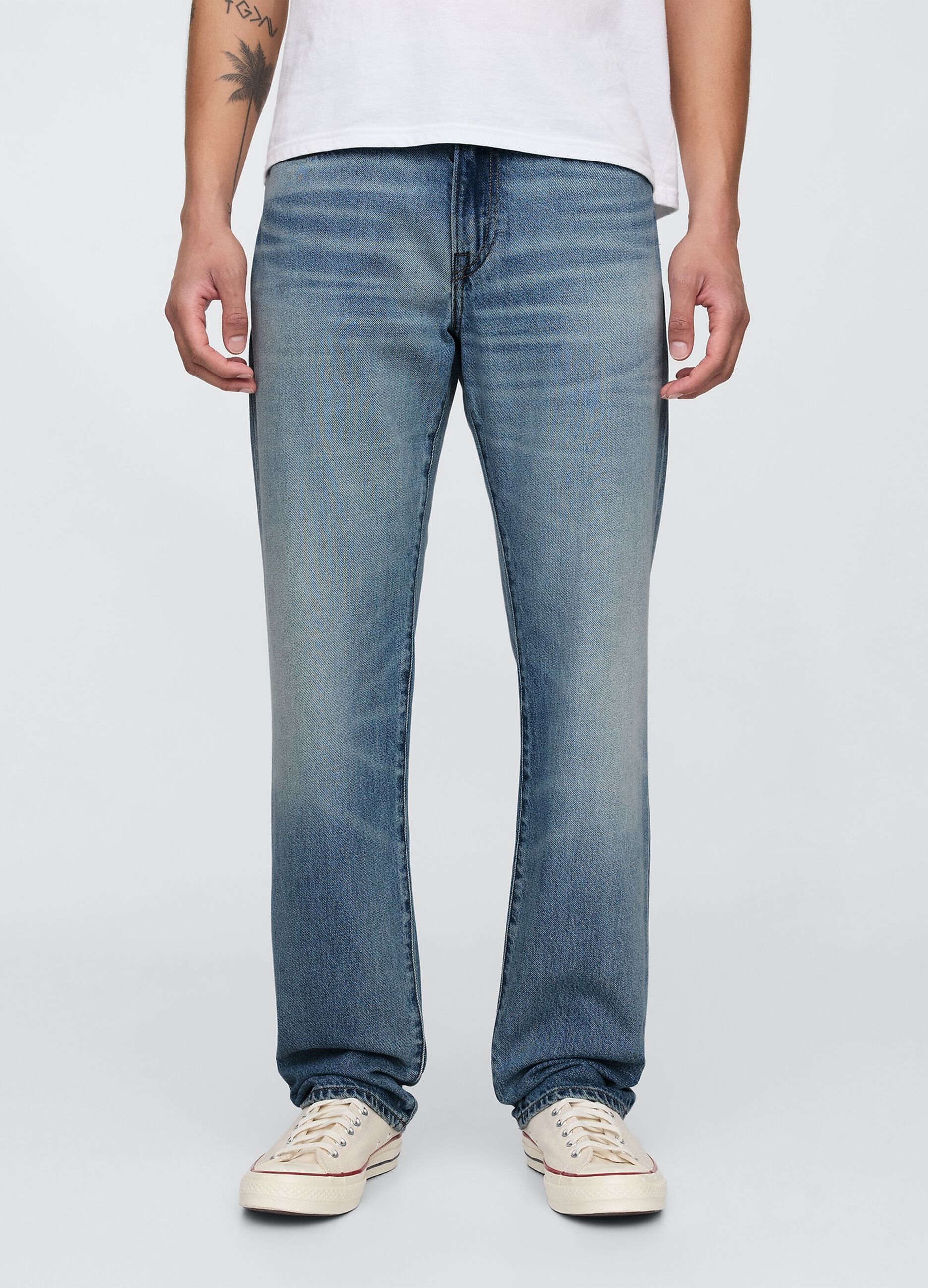 Jeans blu regular in misto cotone e Lyocell_2