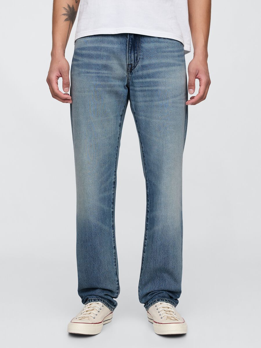 Jeans blu regular in misto cotone e Lyocell Unisex_2