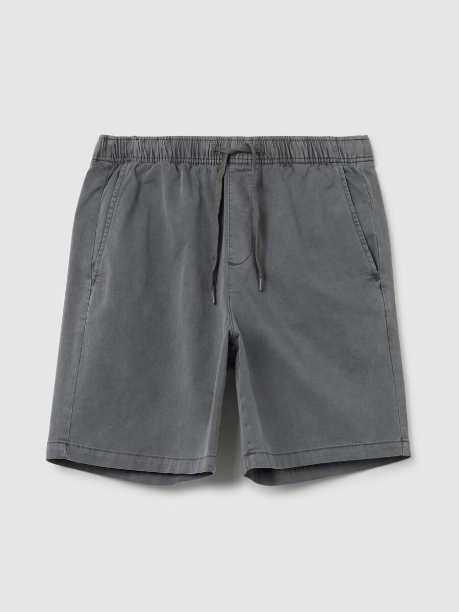 Shorts in cotone stretch con coulisse Uomo_1