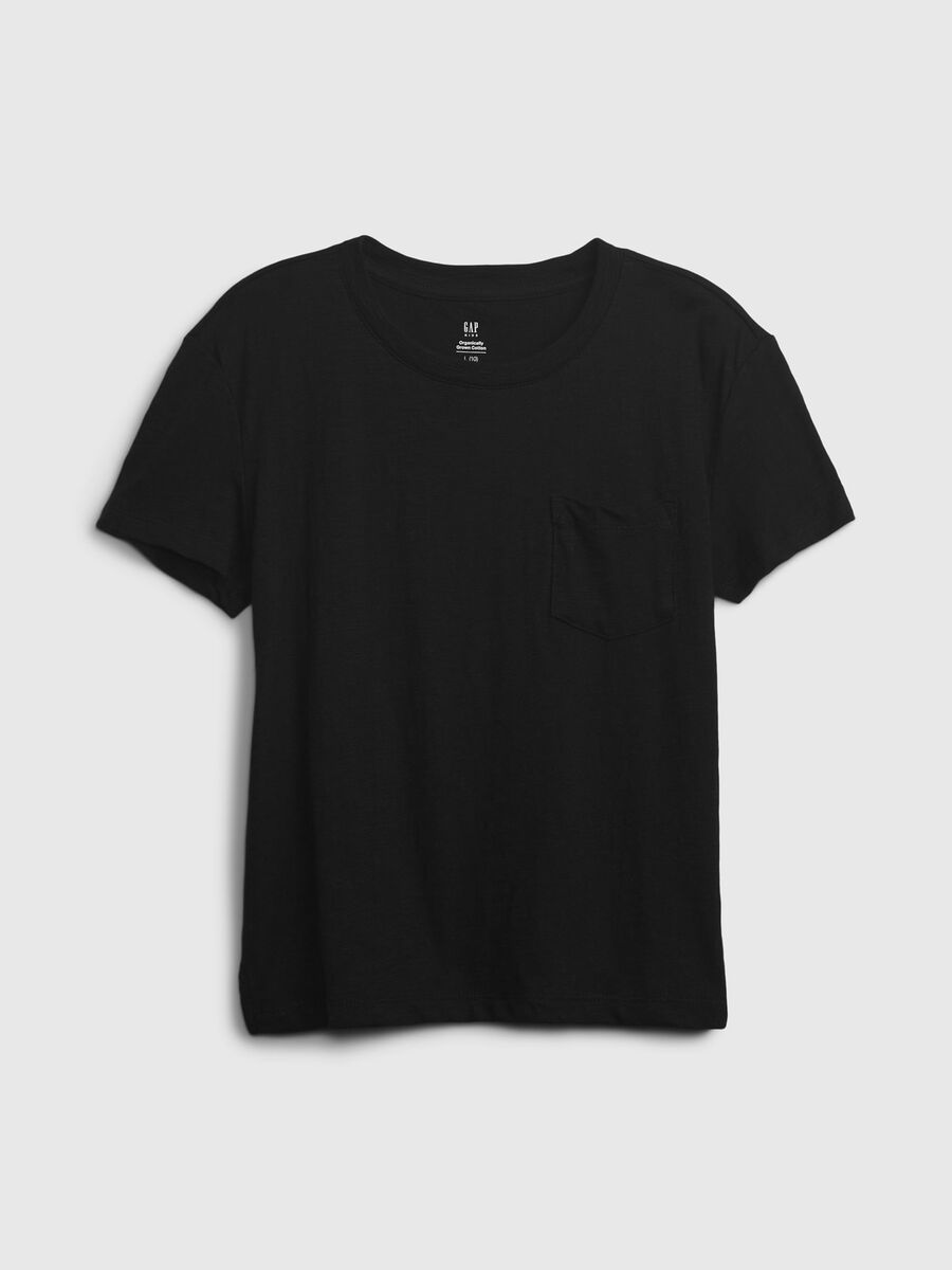 T-shirt in cotone bio con tasca Bambina_0