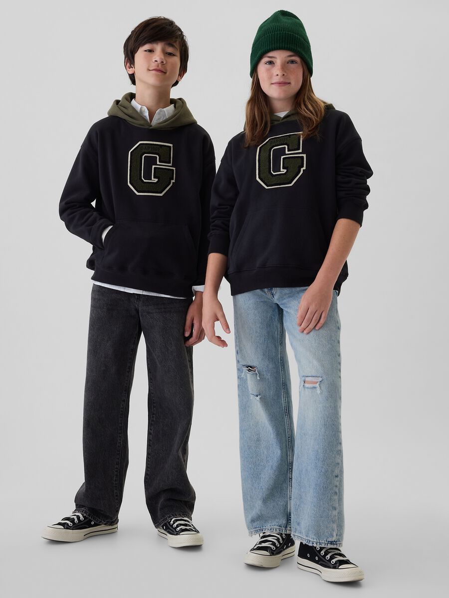 Felpa con cappuccio e patch logo Unisex_0