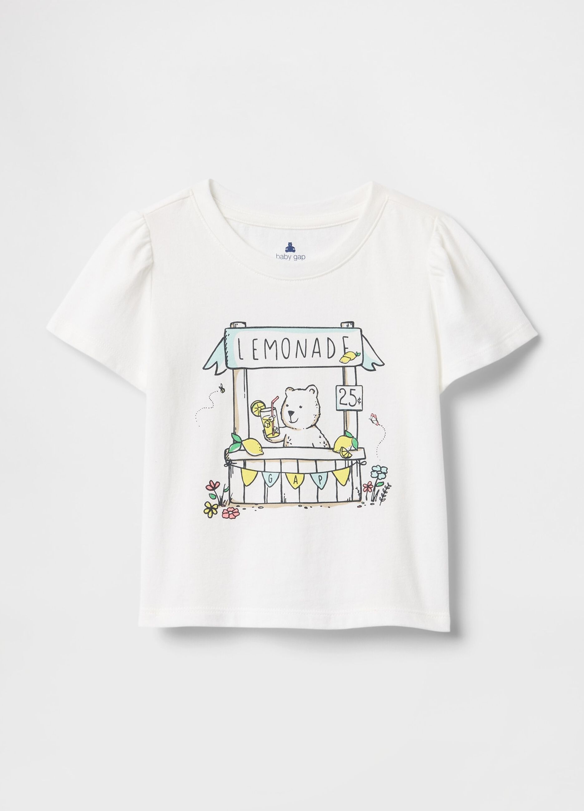 T-shirt bianca con stampa limonata