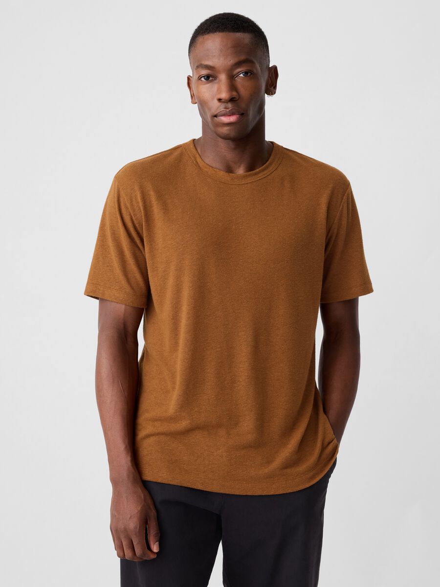 T-shirt in misto lino Uomo_0