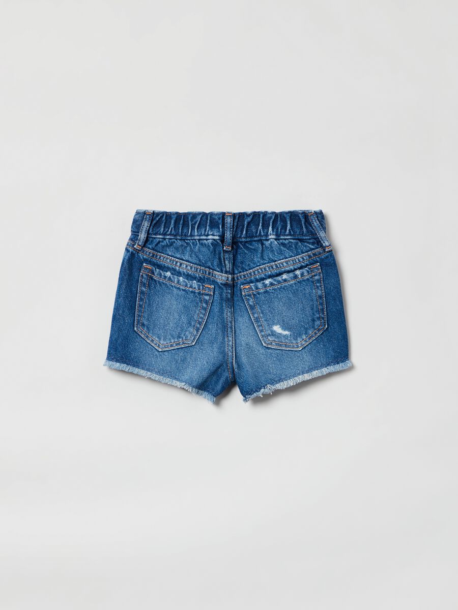 Denim shorts with abrasions Toddler Girl_2