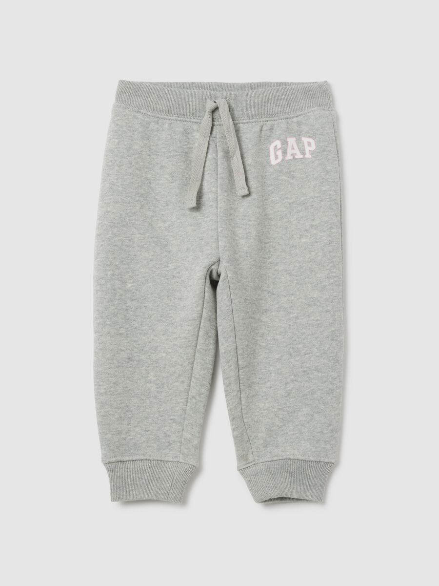 Joggers with hood and logo patch Baby Girl_0