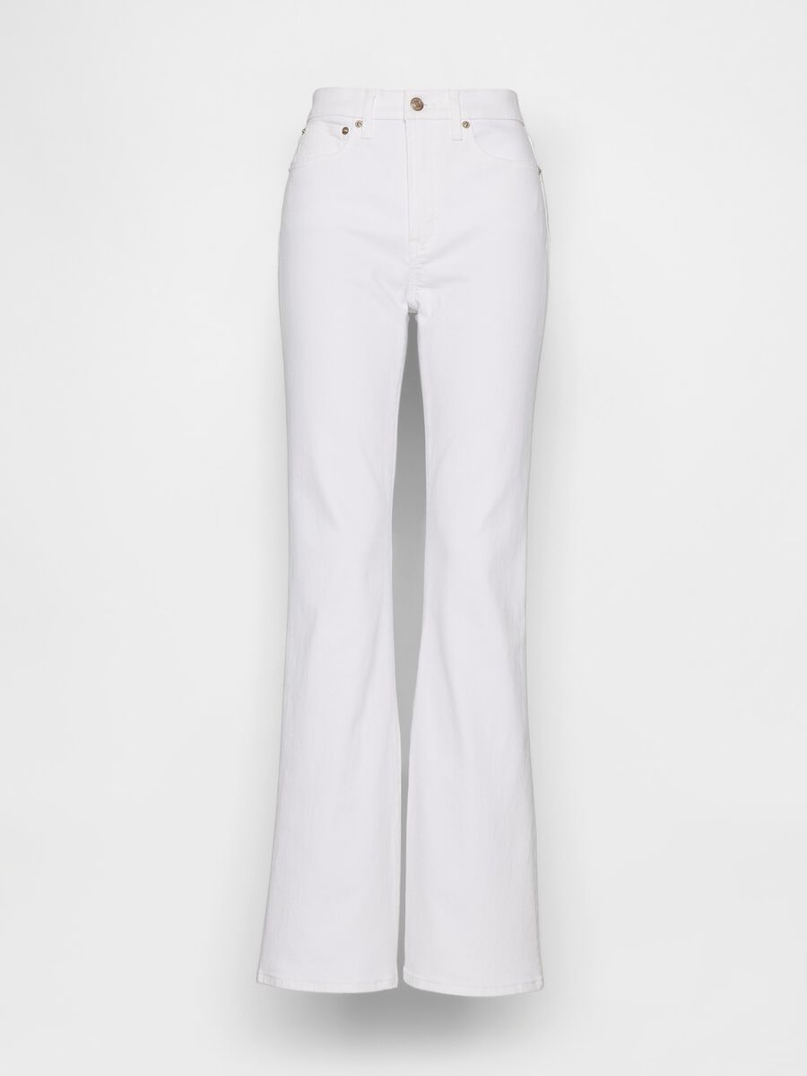 Jeans in cotone elasticizzato a gamba svasata Donna_4