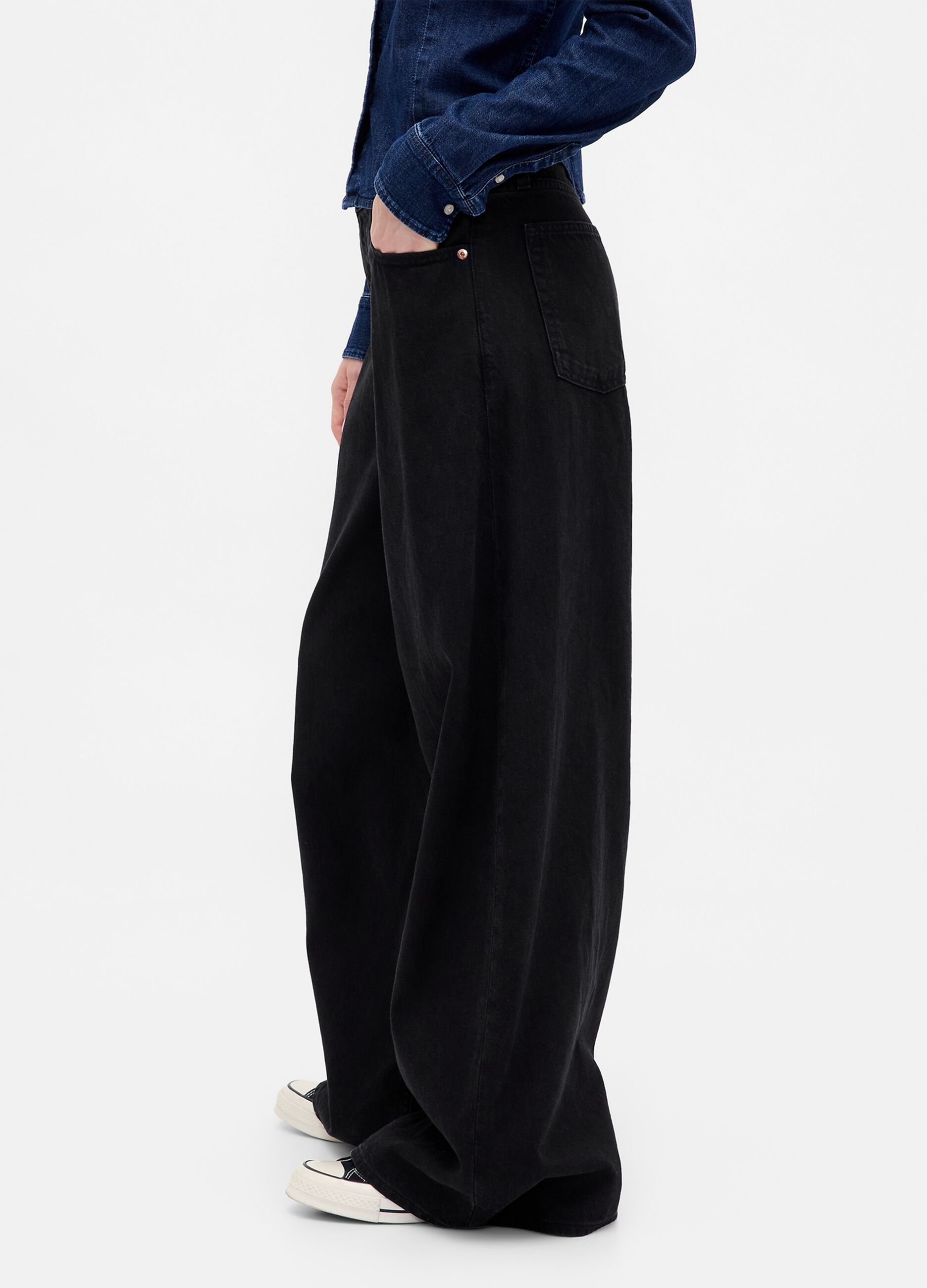 Pantaloni neri in Lyocell e cotone_3