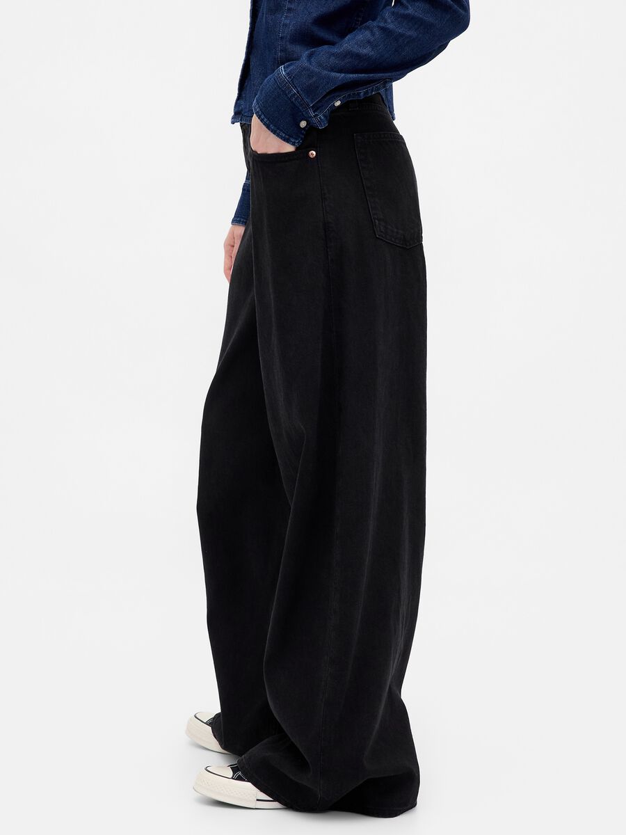 Pantaloni neri in Lyocell e cotone Donna_3