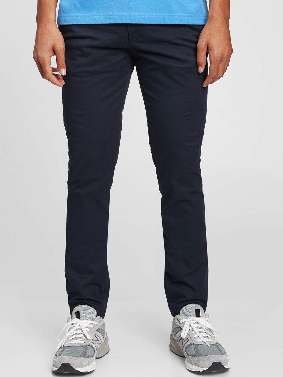 Skinny-fit chino trousers in stretch cotton Man_0