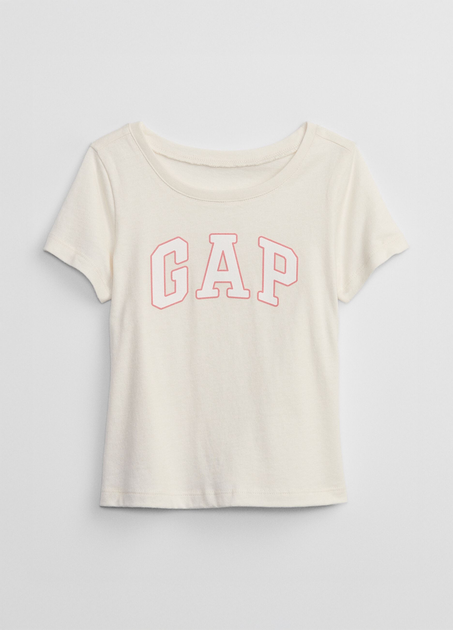T-shirt bianca in cotone per bambina