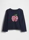 Long-sleeved blue cotton top_0